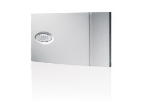 Sonda attiva per ambiente per montaggio a parete. Potenza 8-32 Vdc/ 12-24 Vac; uscita selezionabile: -0,5-1 Vdc/4-20mA. Temperatura (-10T60 °C) (uscita solo con sonda Carel Ntc) e umidità (10 - 90% rH).