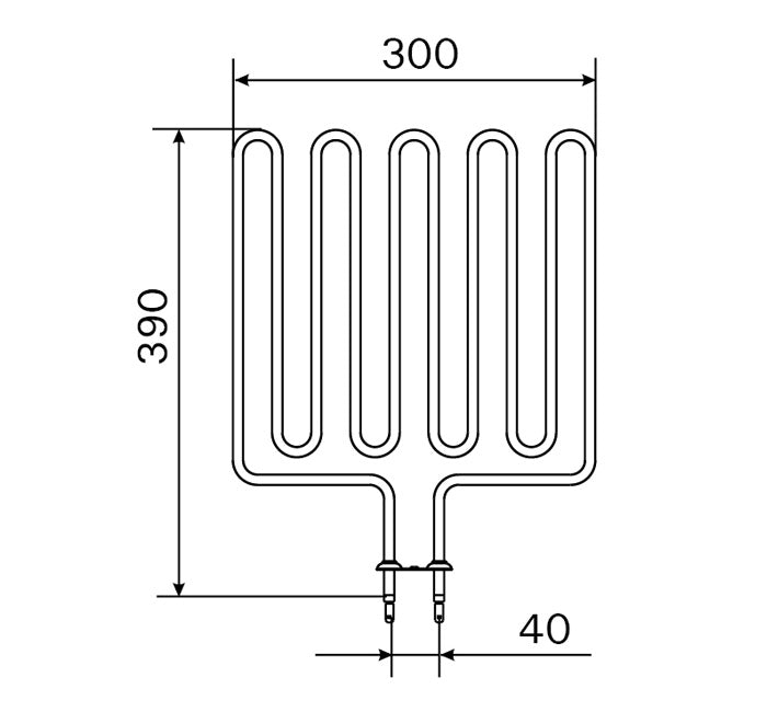 Resistenza 5 archi 2670 W 230 V