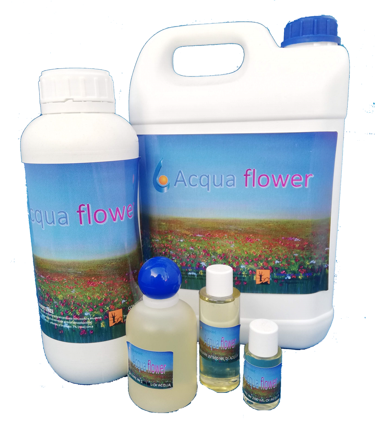 Acquaflower: miscela essenziale per bt, sauna e docce emozionali, all'aroma di campo fiorito conf.ne 5 Lt.