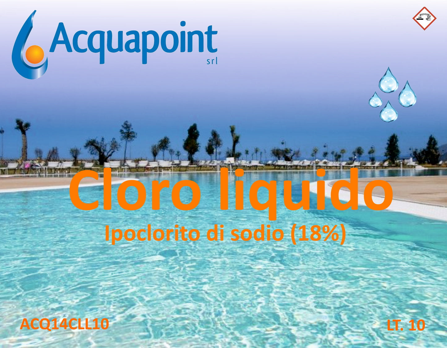 Cloro liquido (Ipoclorito di sodio) conf.ne tanica 10 Lt