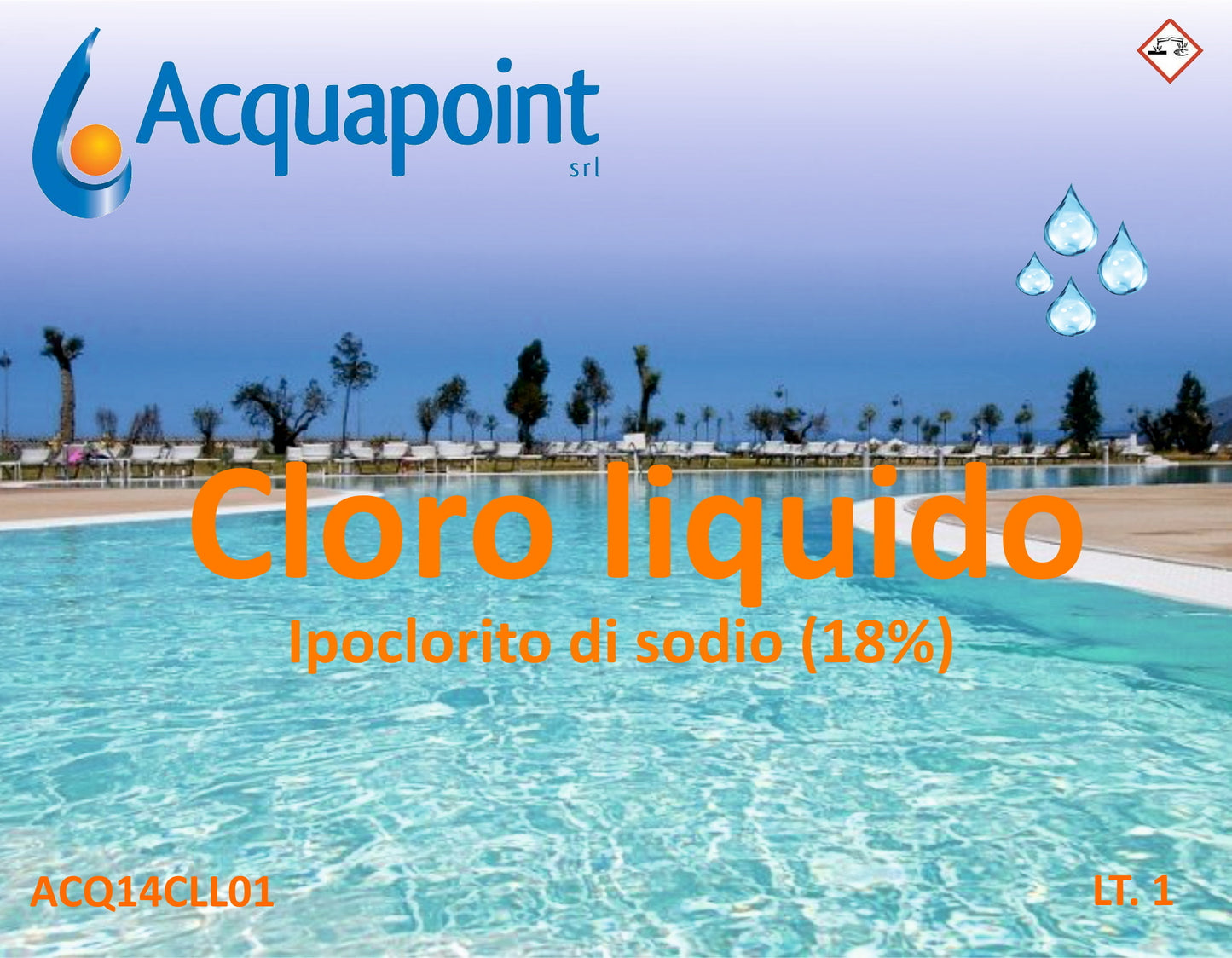 Cloro liquido (Ipoclorito di sodio) conf.ne tanica 1 Lt