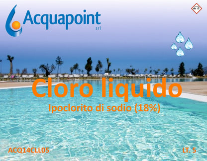 Cloro liquido (Ipoclorito di sodio) conf.ne tanica 5 Lt