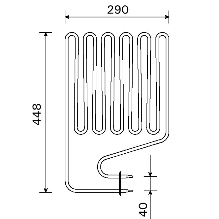 Resistenza 6 archi 2500 W 230 V attacco a dx per stufe club K13,5G/K15G - club combi K13,5GS-K15GS